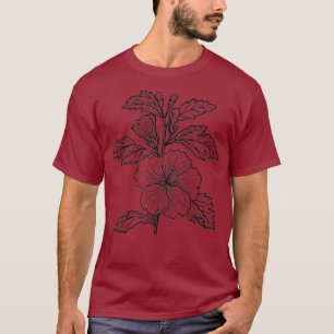 Hibiscus Flower Graphic Florist T-Shirt