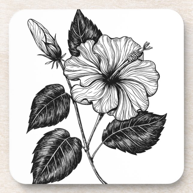 Hibiscus flower II Beverage Coaster (Front)