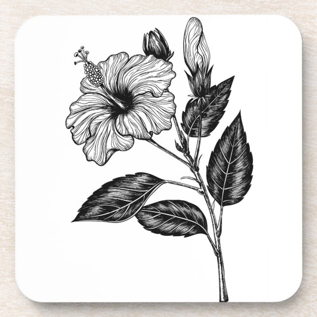 Hibiscus flower III Beverage Coaster (Front)