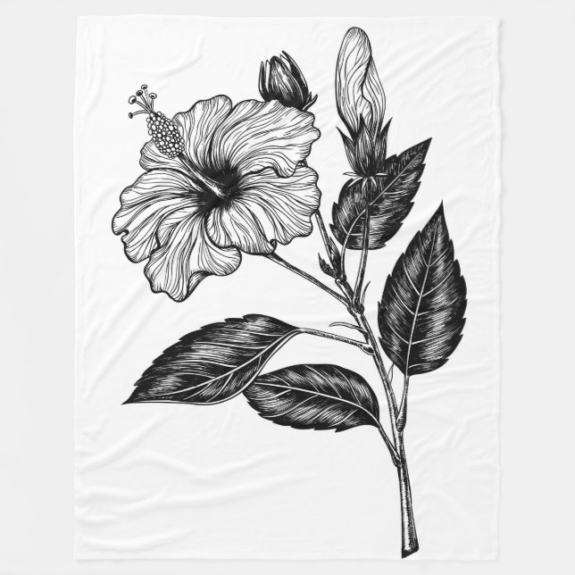 Hibiscus flower III Fleece Blanket (Front)