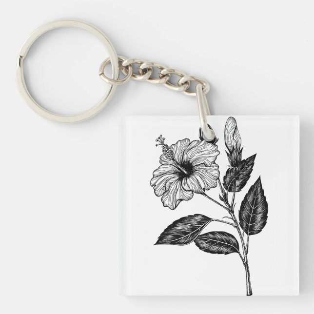 Hibiscus flower III Keychain (Front)