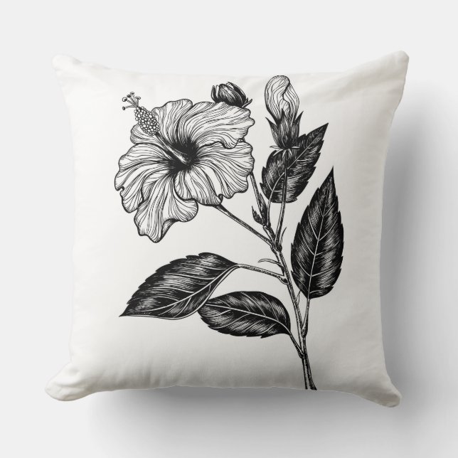 Hibiscus flower III Throw Pillow (Front)
