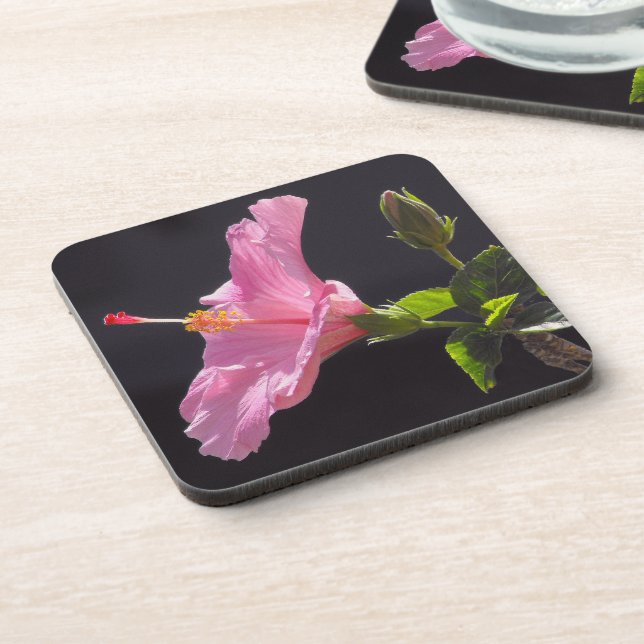 Hibiscus Flower in Profile Drink Coaster (Left Side)