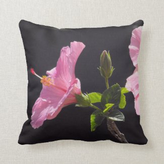 Hibiscus Flower in Profile Throw Pillow