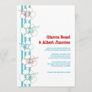 Hibiscus Flower Invitations Wedding Birthday