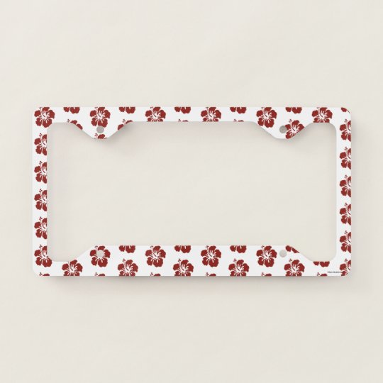 Style In Print Tropical Flowers and Palm Tree Leaves Car License Plate Frame Tag Holder 4 Hole