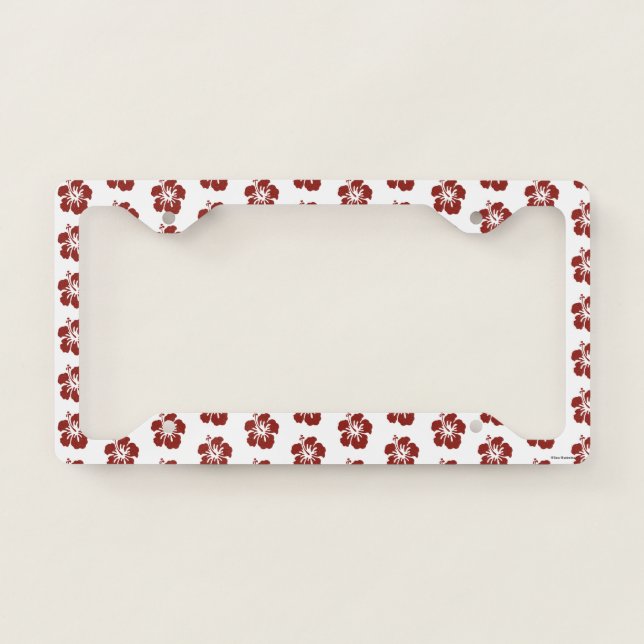 Hibiscus Flower License Plate Frame (Front)
