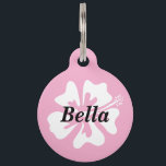 Hibiscus flower logo pet tag for collar belt<br><div class="desc">Hibiscus flower logo pet tag for collar belt. Personalize with pet name and colors. Suitable for dogs and cats. Add phone number for retrieval contact when lost.</div>