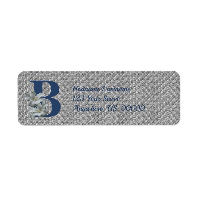 Hibiscus Flower Monogram Initial B Address Label (Front)