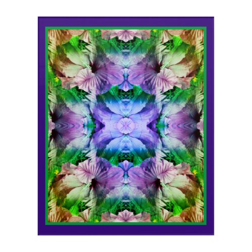 Hibiscus Flower Multiplied Abstract Acrylic Print