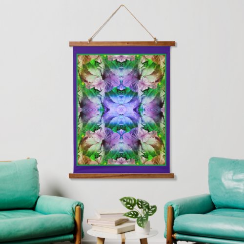 Hibiscus Flower Multiplied Abstract Hanging Tapestry