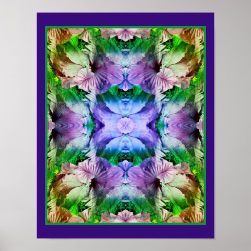 Hibiscus Flower Multiplied Abstract Poster