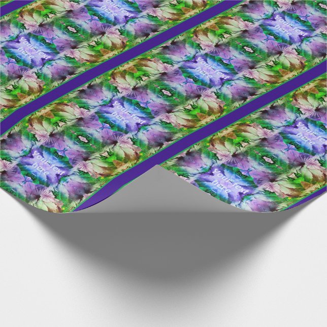 Hibiscus Flower Multiplied Tinted Personalized Wrapping Paper (Corner)