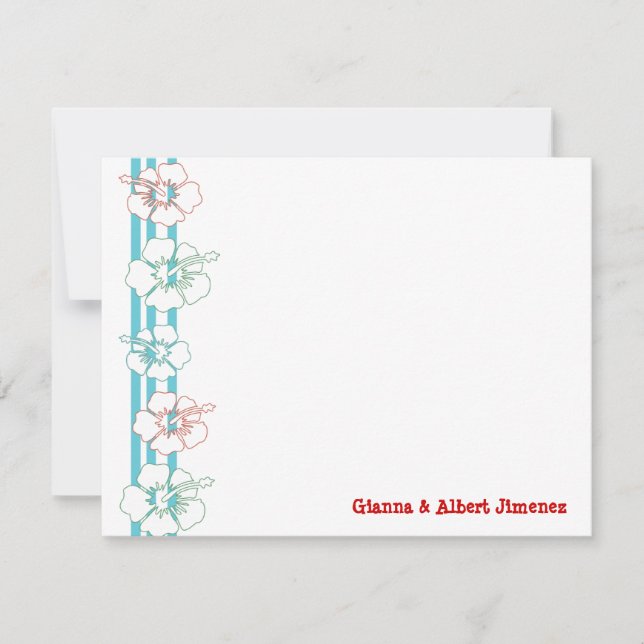 Hibiscus Flower Note Cards | Thank You Cards (Front)