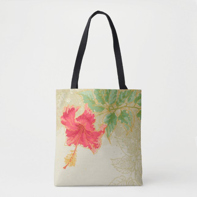 Hibiscus flower on toned background tote bag (Front)