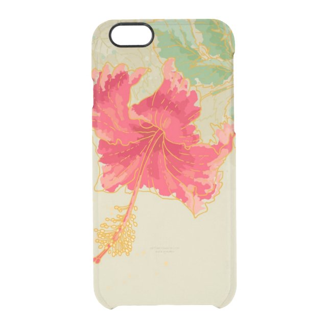 Hibiscus flower on toned background uncommon iPhone case (Back)