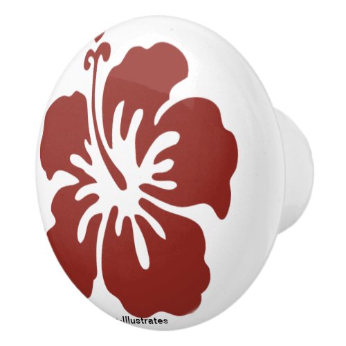 Hibiscus Flower Pattern Doorknob Ceramic Knob