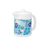 Hibiscus Flower Pattern Glass Teapot at Zazzle