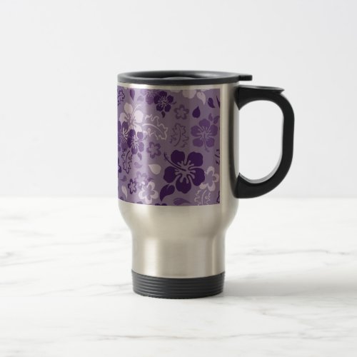 Hibiscus Flower Pattern Stainless Steel Travel Mug