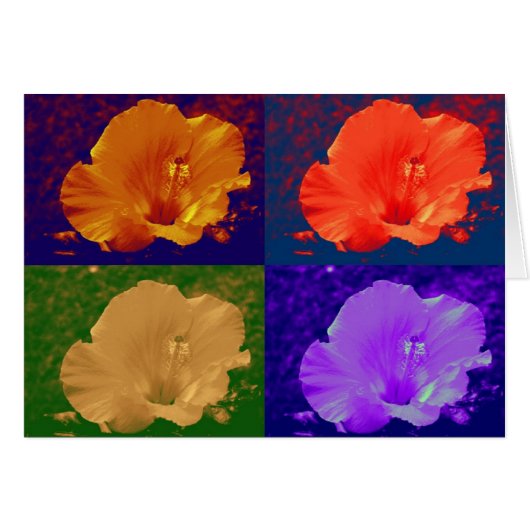 Hibiscus Flower Pop Art Cards (Front Horizontal)
