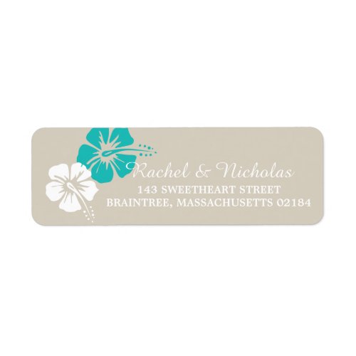 Hibiscus Flower  Return Address Label