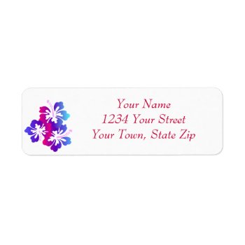 Hibiscus Flower Return Address Labels by OneStopGiftShop at Zazzle