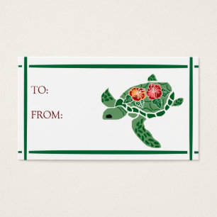 Hibiscus flower sea turtle GIFT TAGS
