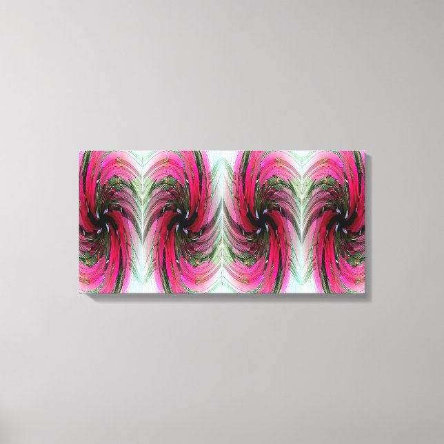Hibiscus Flower Swirl X 4 Wrapped Canvas Print (Front)