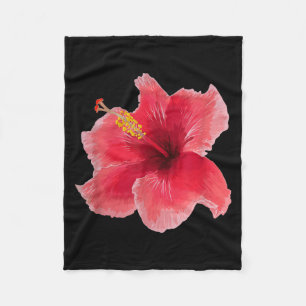 Hibiscus Flower, Tee Coquette 90s Vintage Gift Wom Fleece Blanket