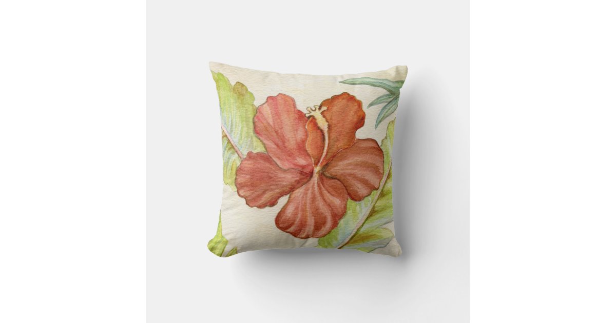 Hibiscus Flower Throw Pillow Zazzle