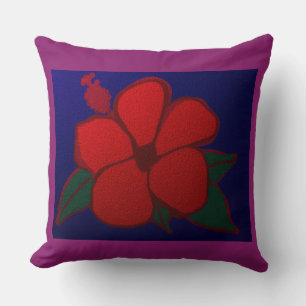 Hibiscus Flower Throw Pillow