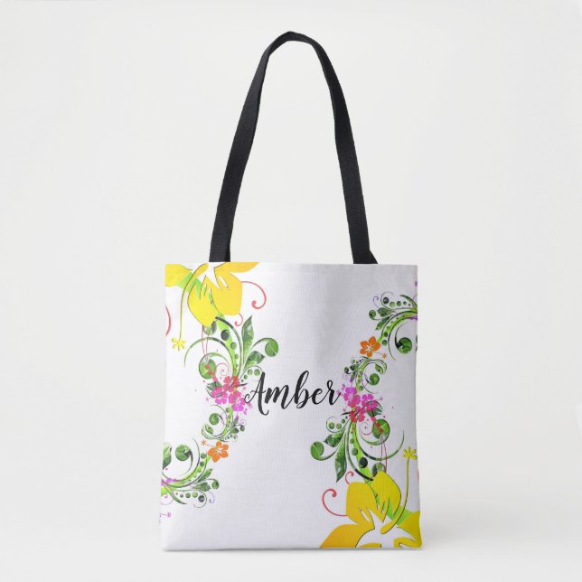 Hibiscus flower tote bag (Front)