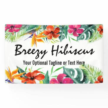 Hibiscus Flower Tropical Paradise Hawaiian Floral Banner Hibiscus Flower Tropical Paradise Hawaiian Floral Banner