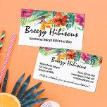 Hibiscus Flower Tropical Paradise Hawaiian Floral Business Card at Zazzle
