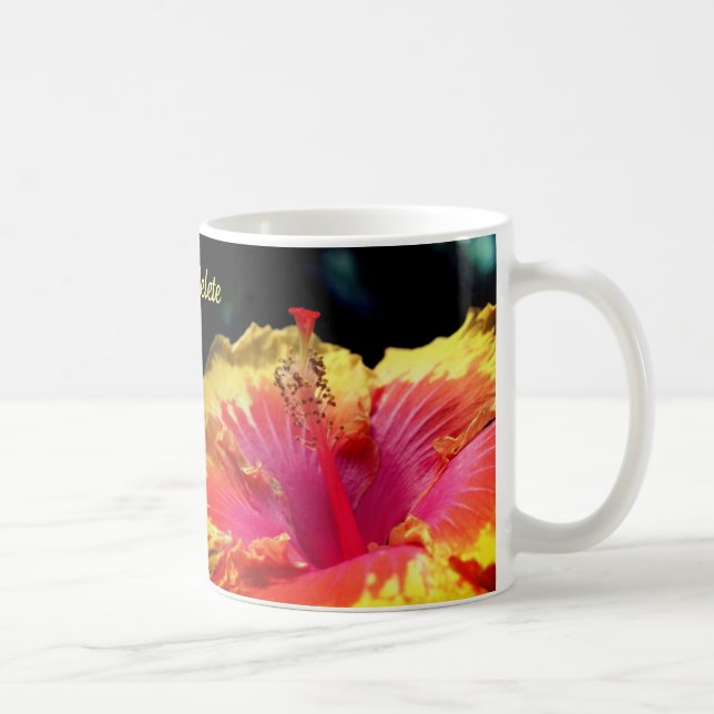 Hibiscus Flower Up Close Personalized Coffee Mug (Right)