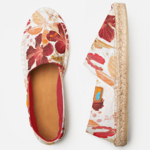 Hibiscus flower - watercolor paint 2 espadrilles