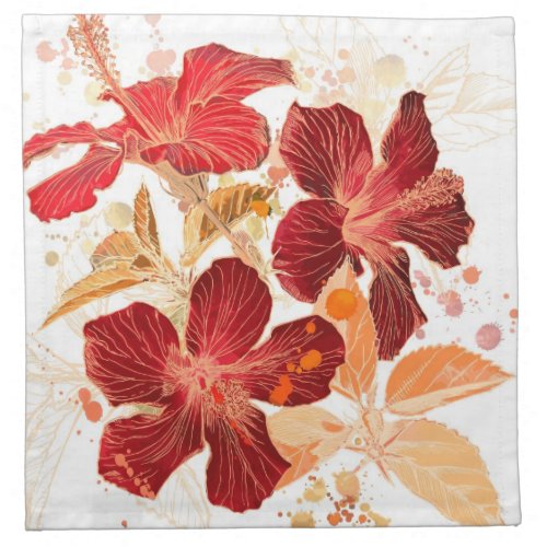 Hibiscus flower _ watercolor paint 2 napkin