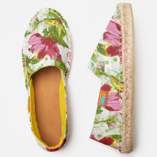 Hibiscus flower - watercolor paint espadrilles