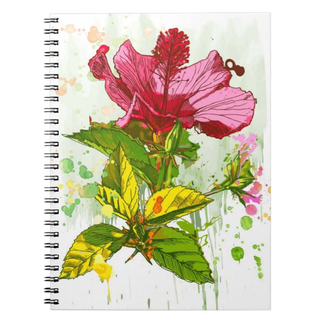 Hibiscus flower - watercolor paint notebook (Front)