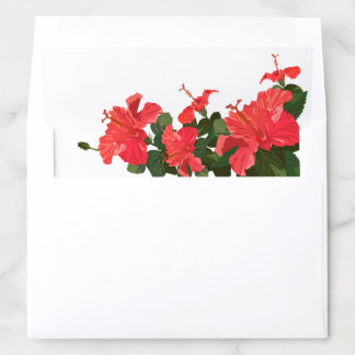 Hibiscus flower wedding envelope liner