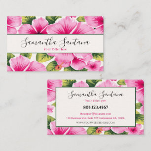 Hibiscus Flower White Background Business Card
