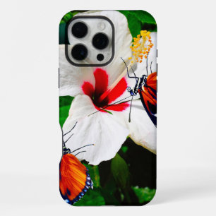 Hibiscus flower with 2 Tiger Longwing butterflies iPhone 16 Pro Max Case