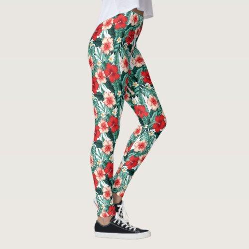 Hibiscus Flowered  Leggings