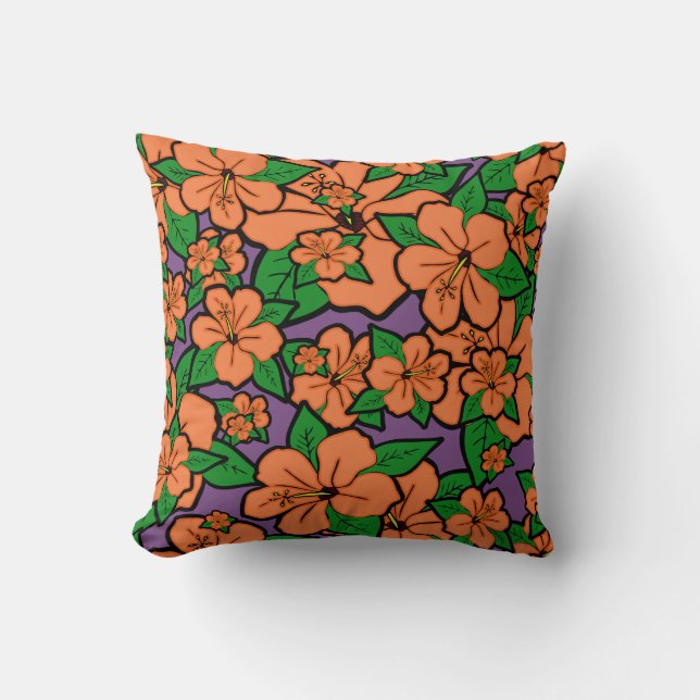 Hibiscus Flowers #5 Throw Pillow (Front)