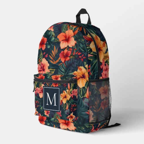 Hibiscus Flowers A Tropical Floral Pattern Printed Backpack