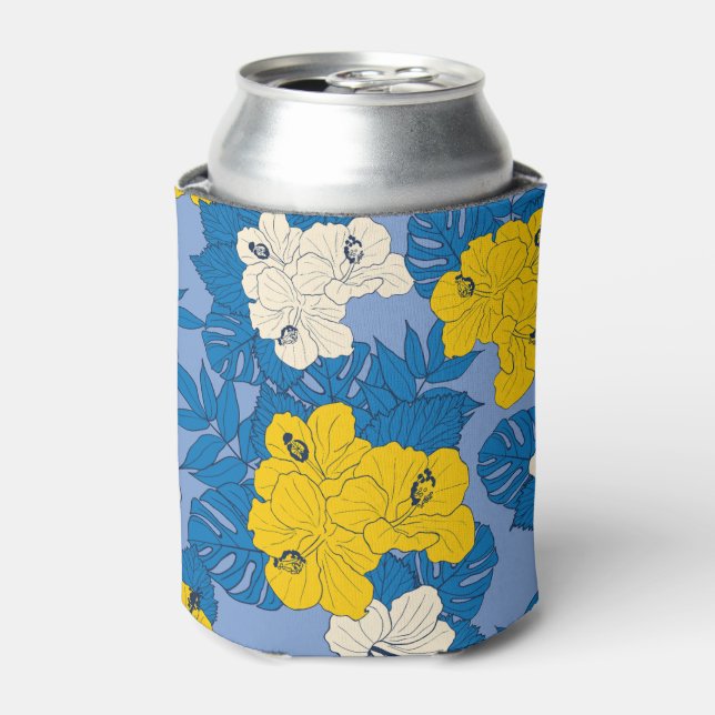 Hibiscus flowers and leaves  can cooler (Can Front)