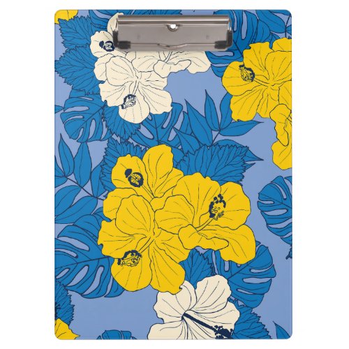 Hibiscus flowers and leaves   clipboard