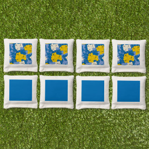 Hibiscus flowers and leaves   cornhole bags