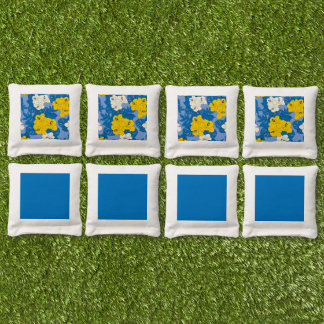 Hibiscus flowers and leaves   cornhole bags
