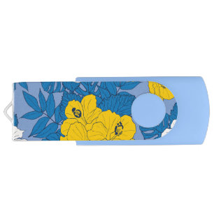 Hibiscus flowers and leaves   flash drive